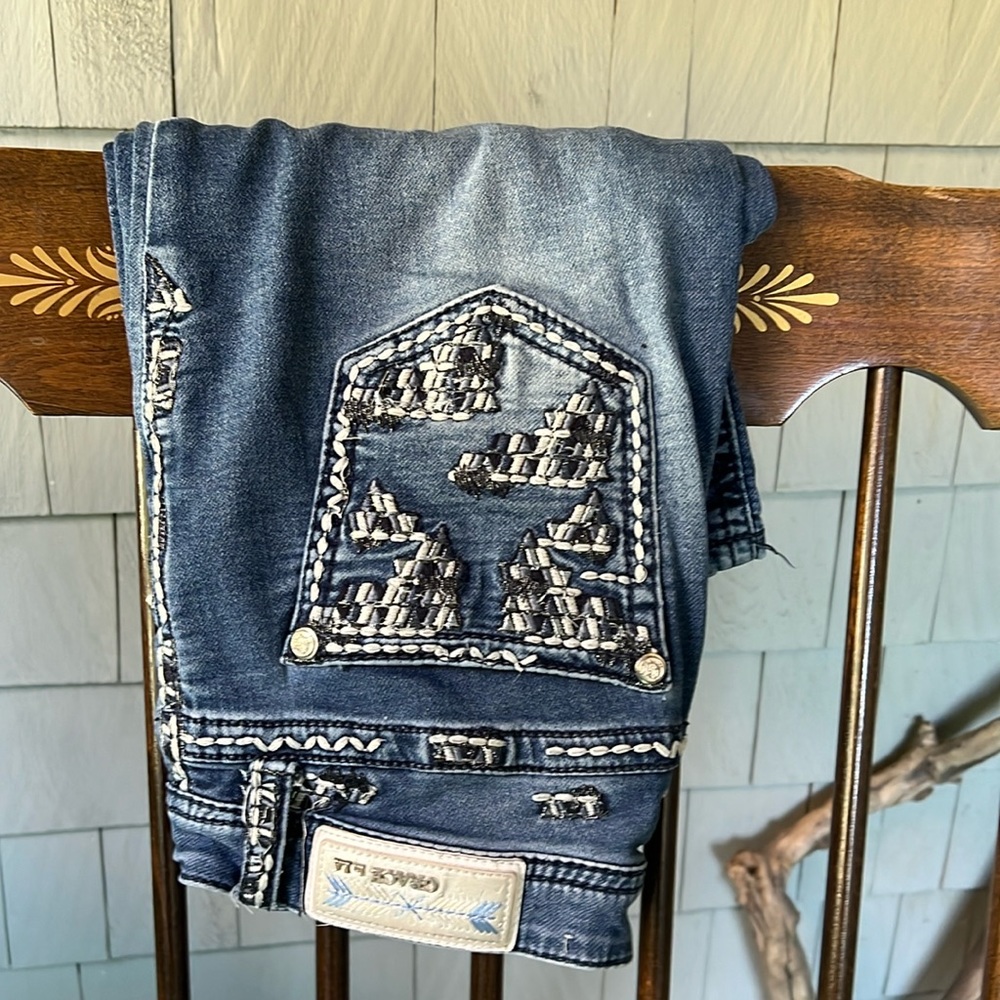 Long worn jeans